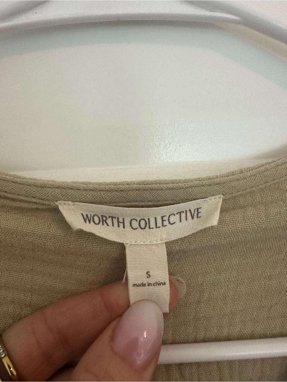 Worth Collective Gauze Tie-Front Midi Dress in Light Olive - Picture 4 of 6
